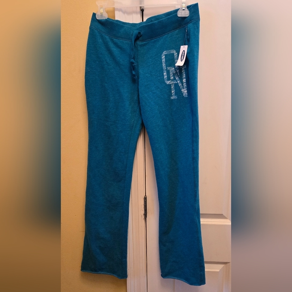 Old Navy Women's Teal Track Sweat Work Out Pants Size Small Blokecore